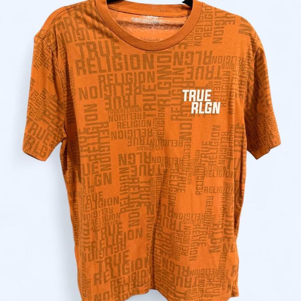 True Religion All Over Logo Tee – Men’s Large